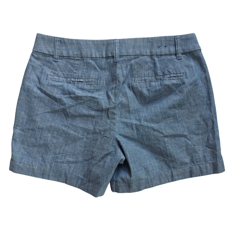 J. Crew Womens 5 Inch Classic Chambray Shorts Blue Cotton AY431 Size 6